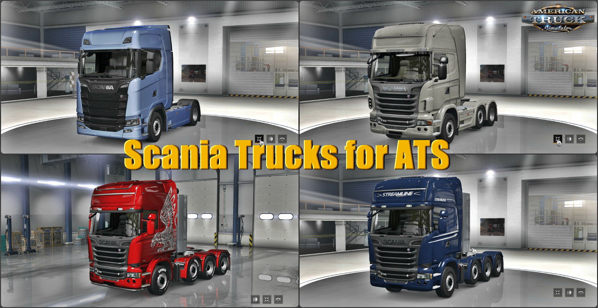 Scania Trucks Mod for ATS v2.0 by Frkn64 (1.33.x)