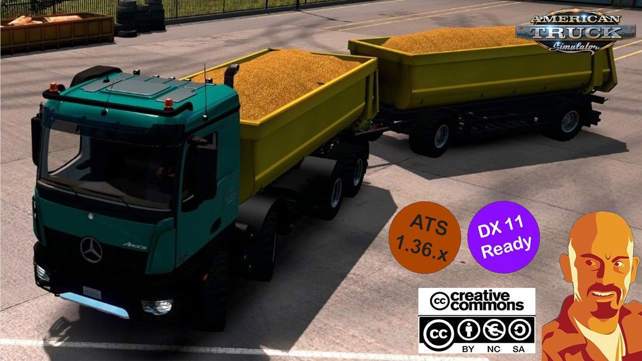 Kipper Agrar Trailer for Rear Hook Trucks in ATS 1.36.x DX11