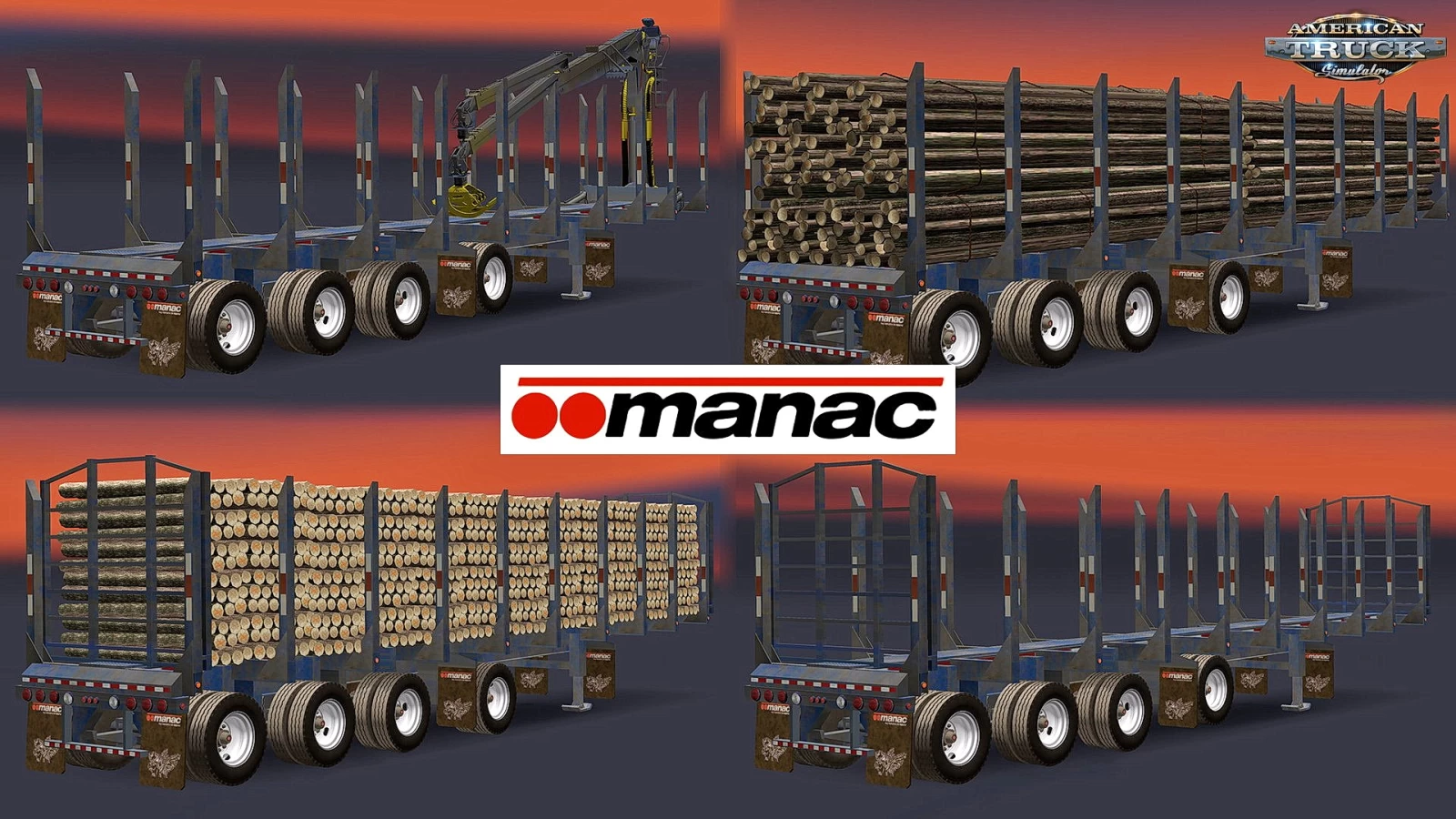 Manac 4 Axis Logs Transport Trailers v1.4 (1.49.x) for ATS
