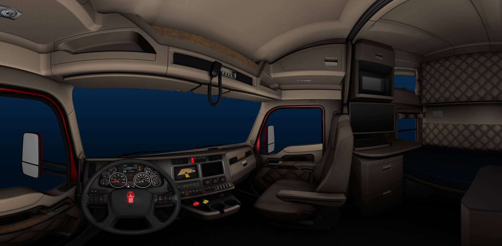 Kenworth T680 interior for American Truck Simulator