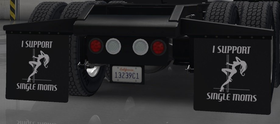 "I Support Single Moms" Mudflaps!(Peterbilt 579)