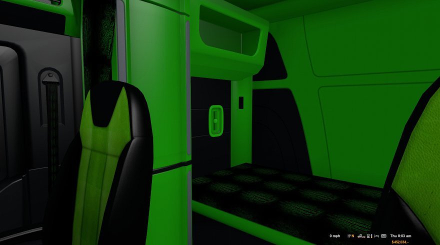 "Neon Green" Interior for Peterbilt 579 truck