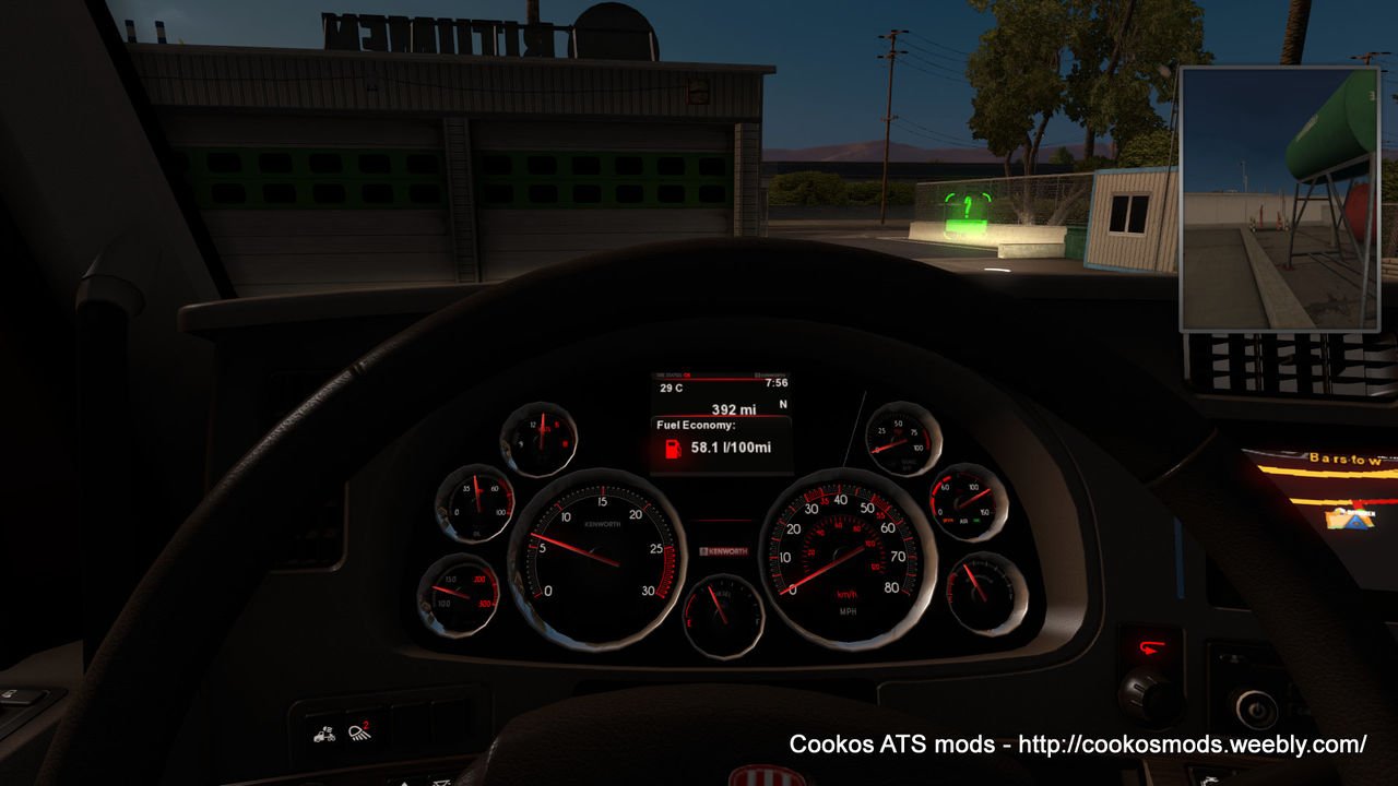Custom Red-Black Sport Gauges for Kenworth trucks