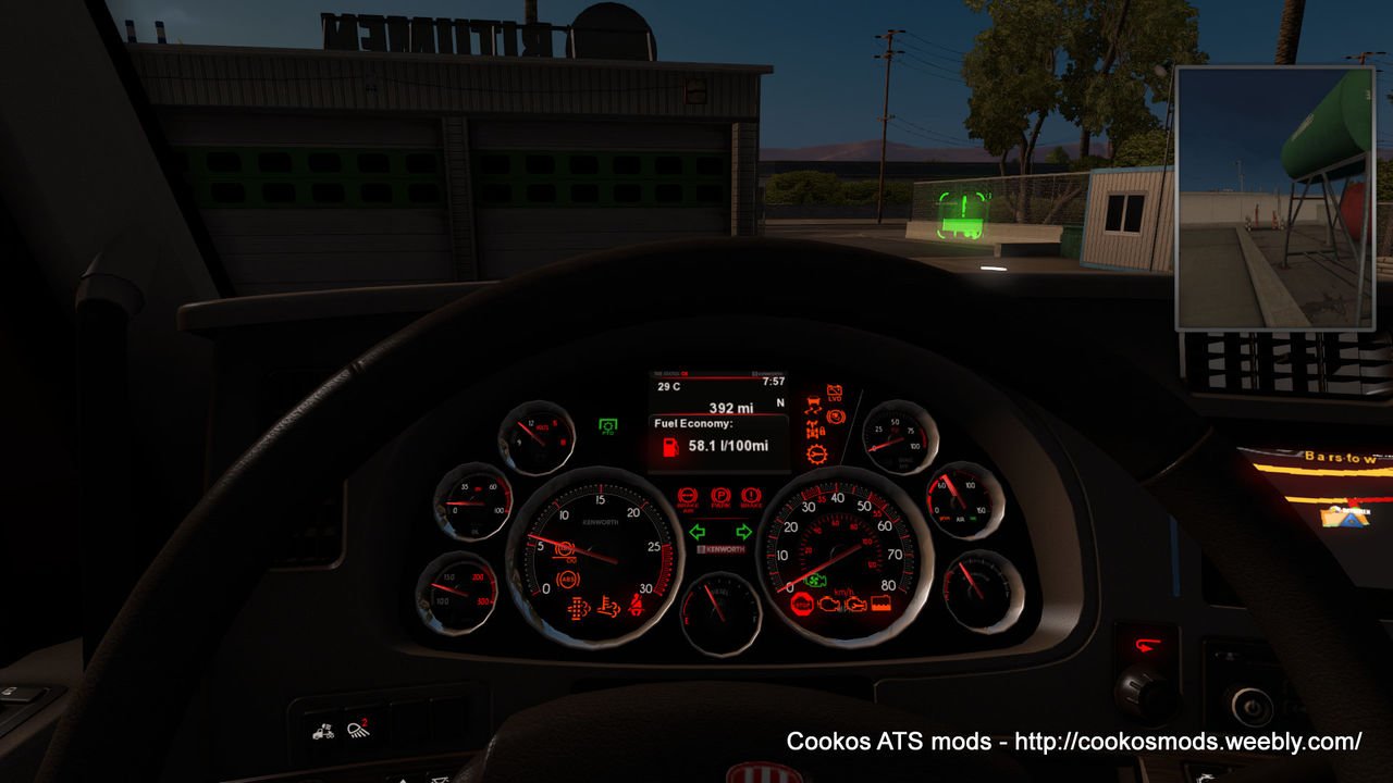 Custom Red-Black Sport Gauges for Kenworth trucks