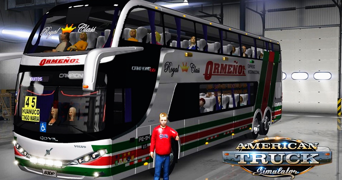 Bus Comil DD 6×2 v5.0 + Passengers Mod