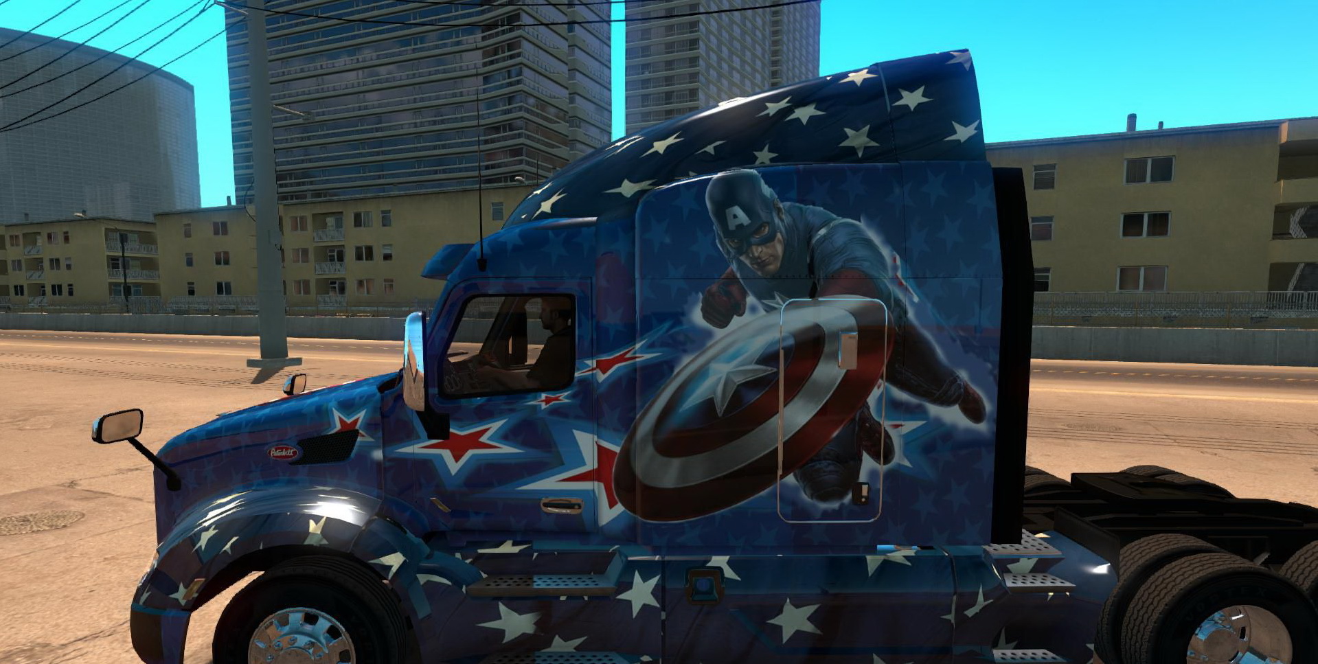 Captain America Skin for Peterbilt 579 v1.0 by Bayun4ik