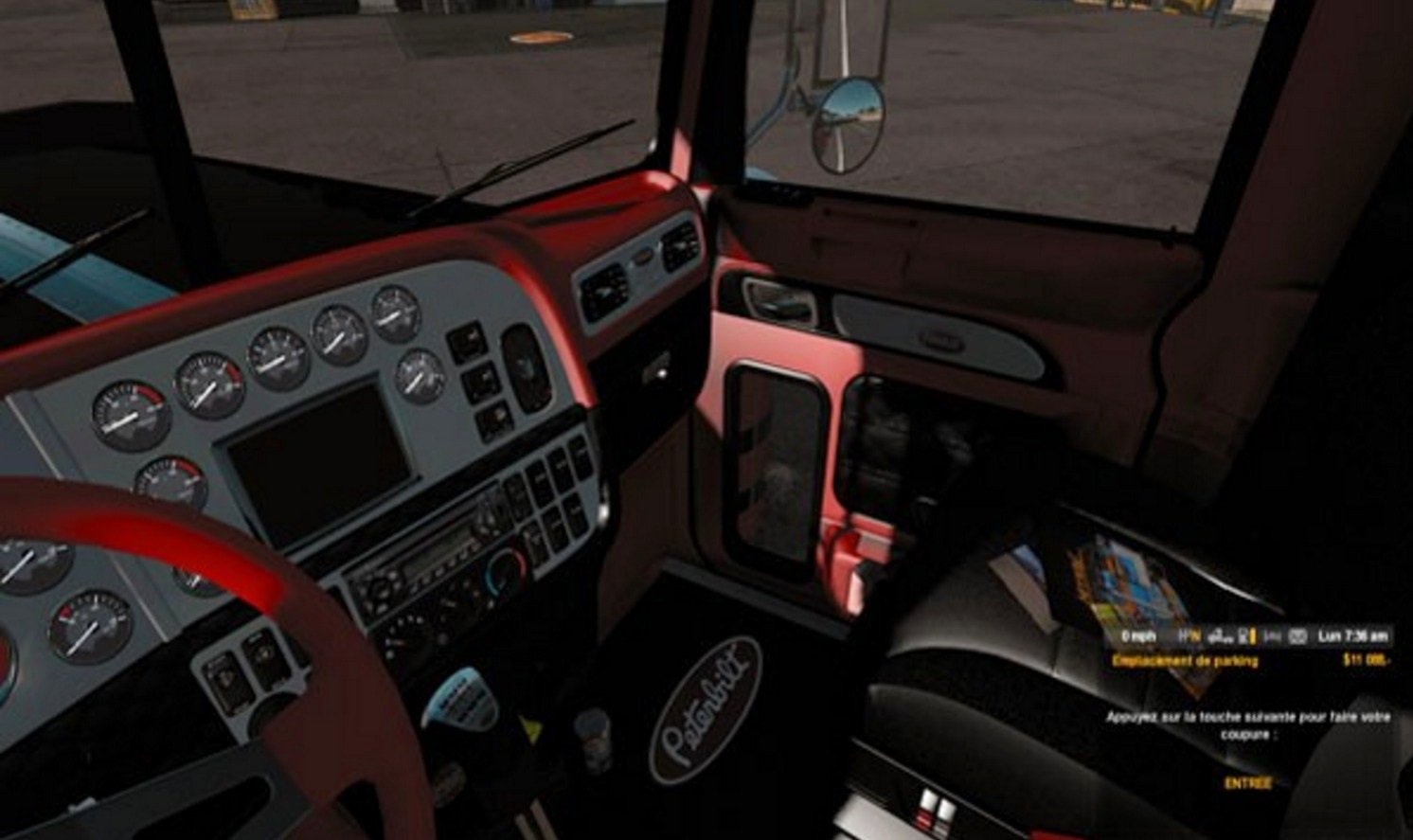 Peterbilt Red and Black Interior Mod