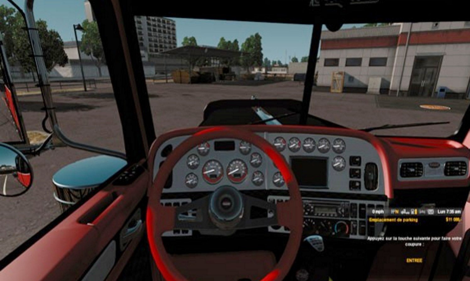 Peterbilt Red and Black Interior Mod