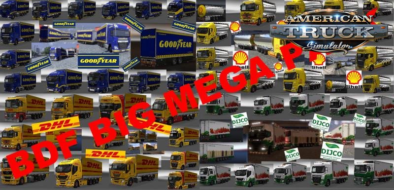 Tandem trailers from BDF BIG MEGA PACK v2.0 for Kenworth W900 Torton (v1.4.x)