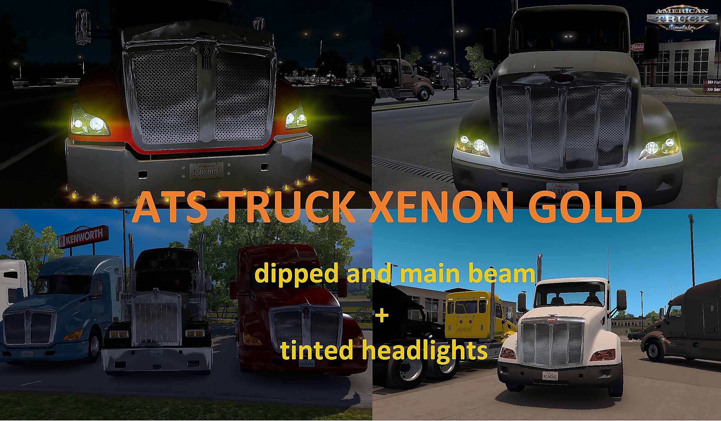 ATS TRUCK XENON GOLD dipped and main beam + tinted headlights