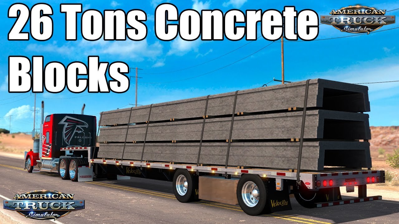 26 Tons Concrete Blocks Trailer for ATS