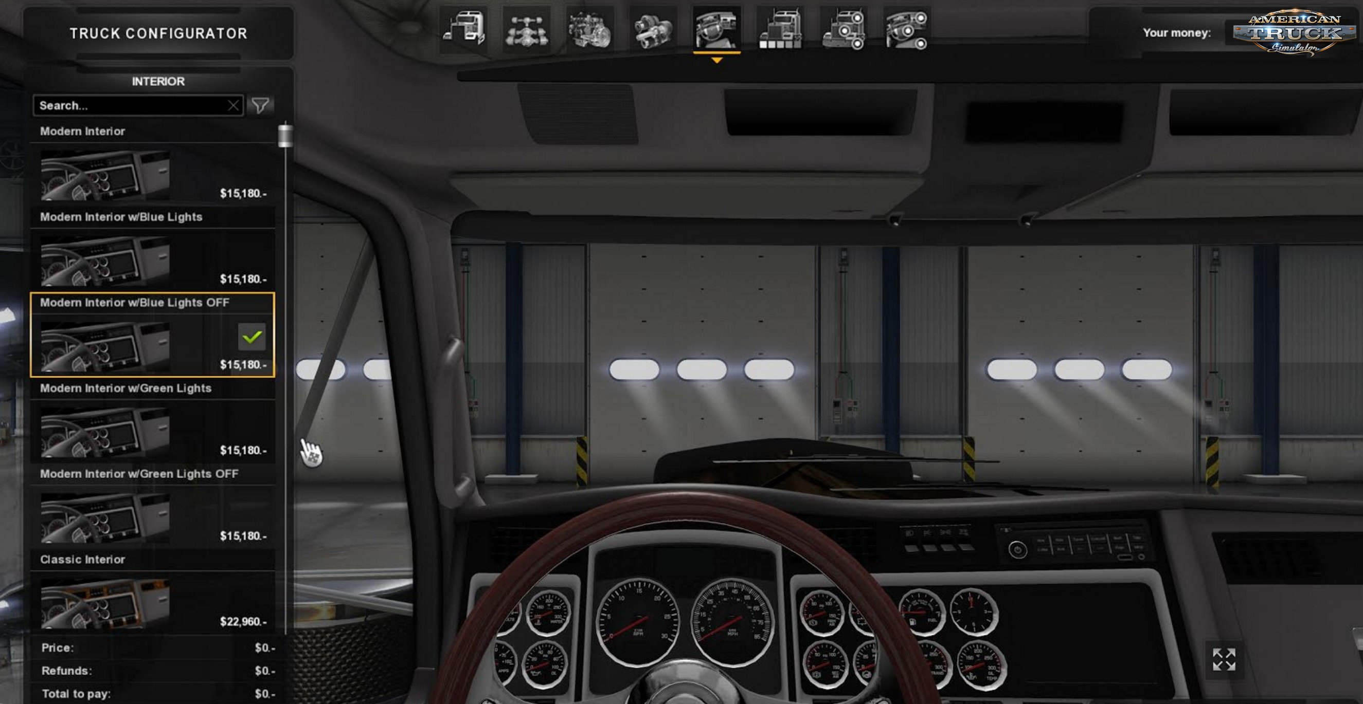 Colored Dashboard Backlight for W900 in Ats