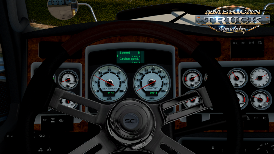 Kenworth W900 White Dashboard for Ats