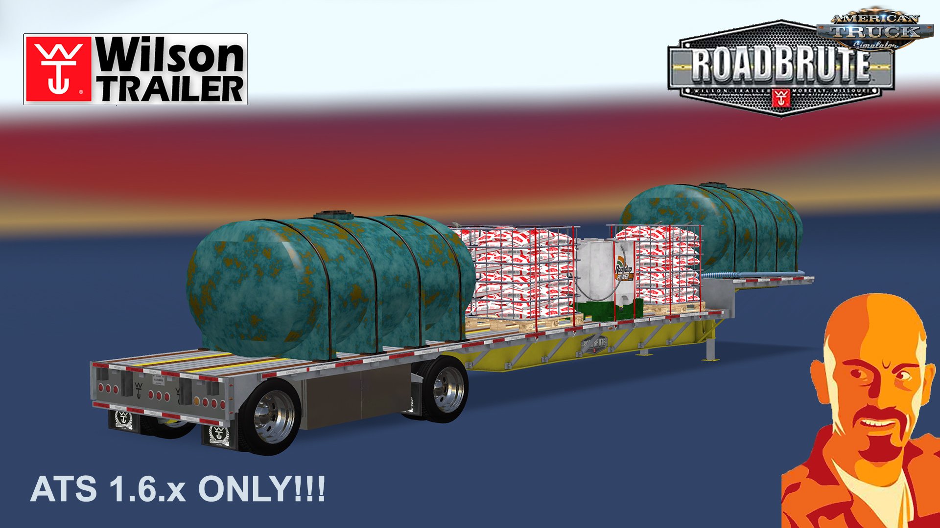 American Wilson Dropdeck Trailer + 5 Cargos v1.0 (v1.6.x)