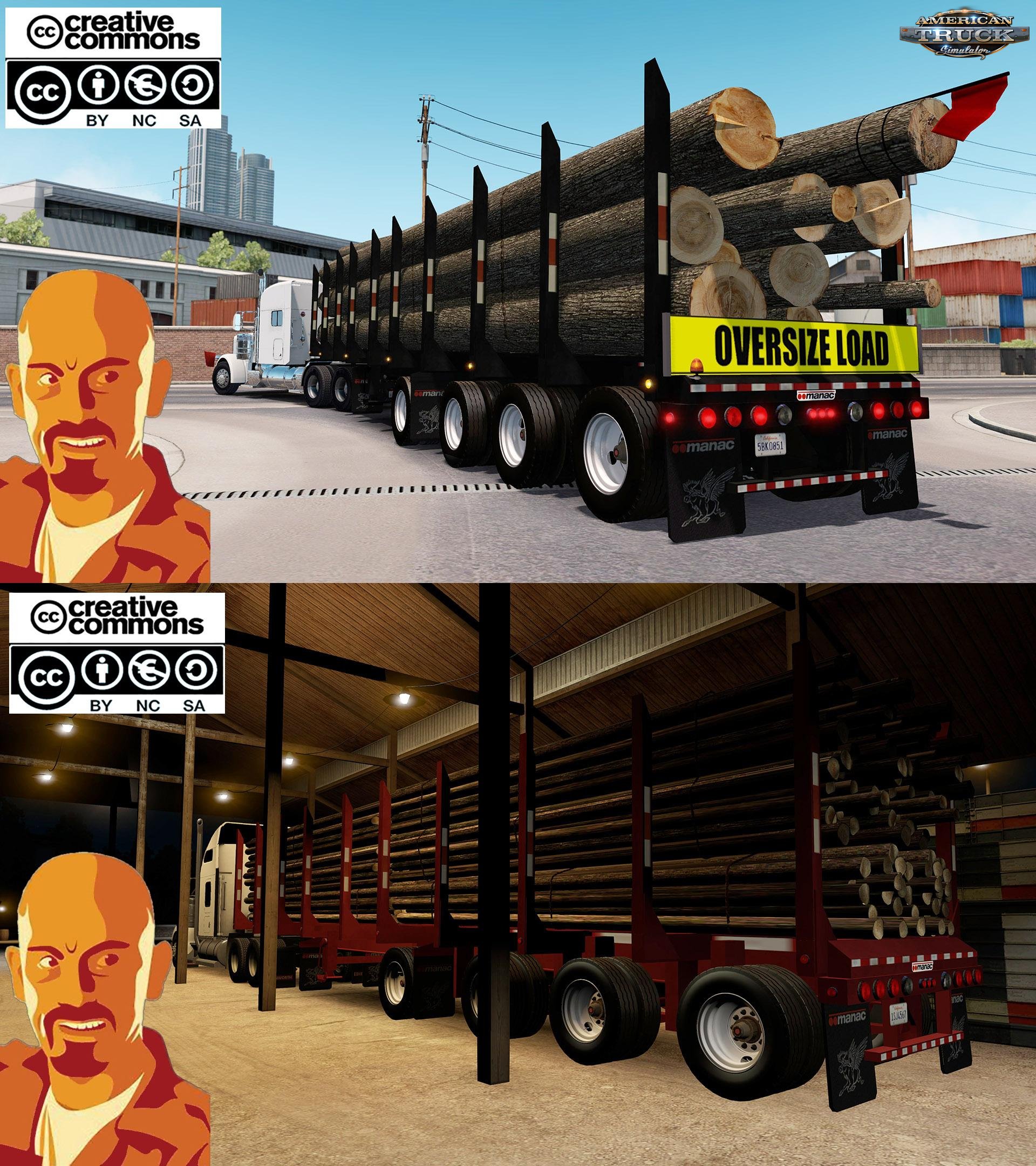 Manac 4 Axis Log Trailer for Ats [1.28.x-1.29.x]