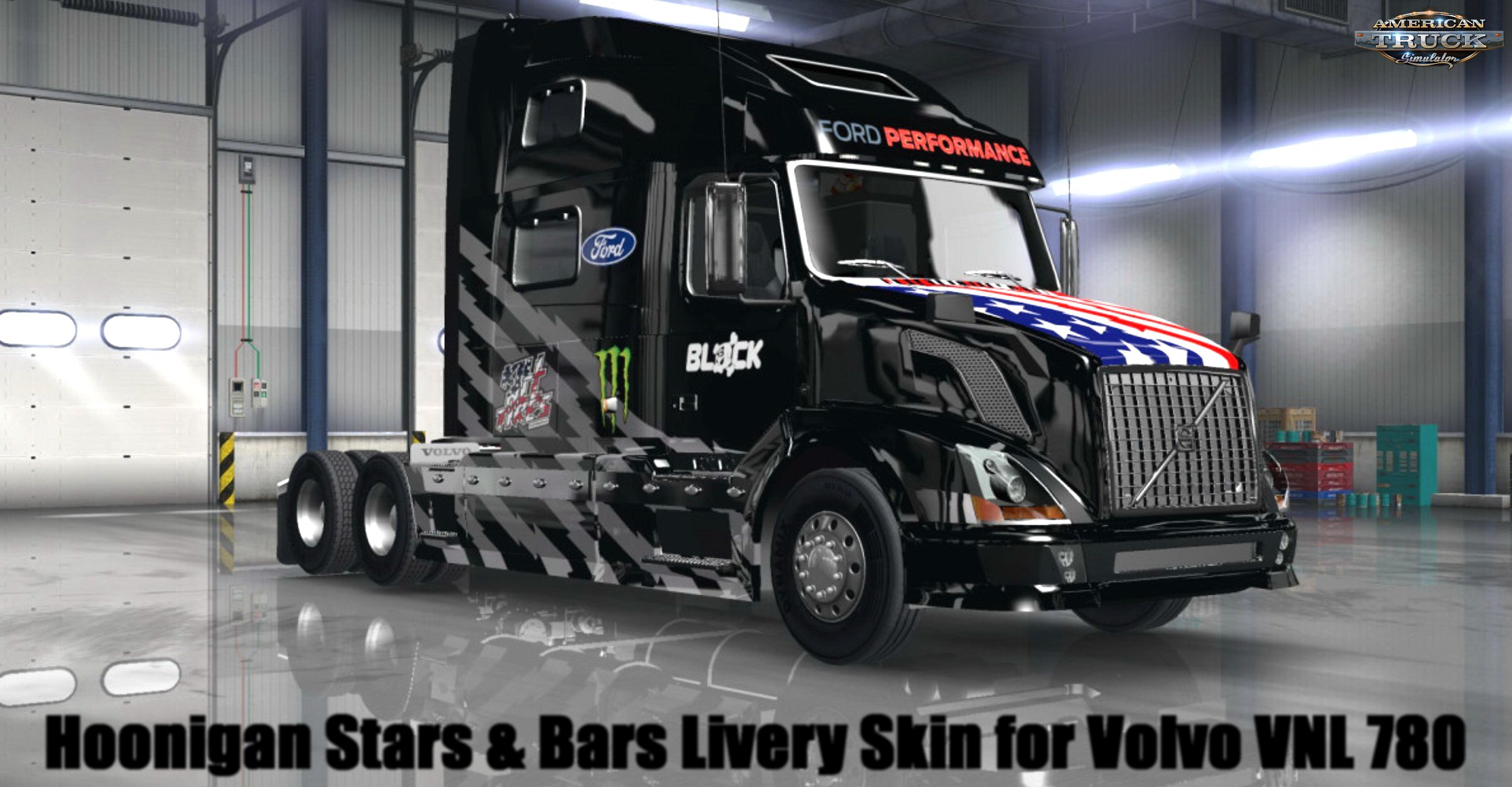 Hoonigan Stars & Bars Livery Skin for Volvo VNL 780 v1.0 (1.30.x)
