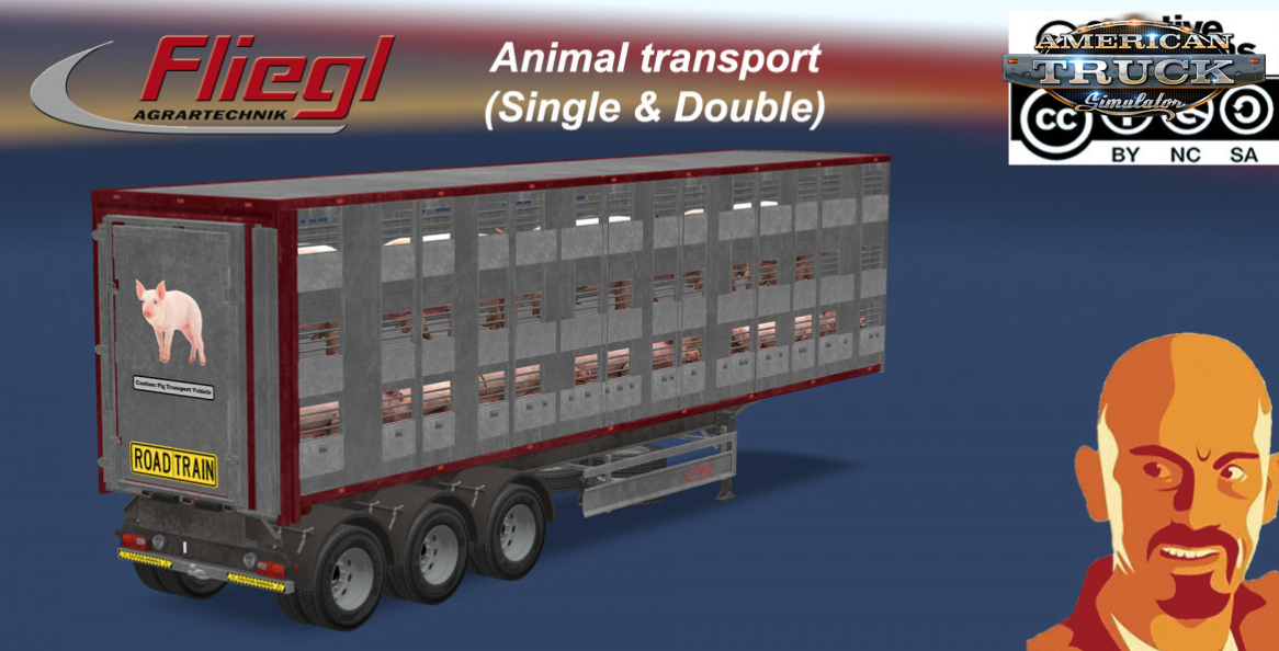 Fliegl Animal Transport Trailer (Single & Double) v1.0 (1.30.x)