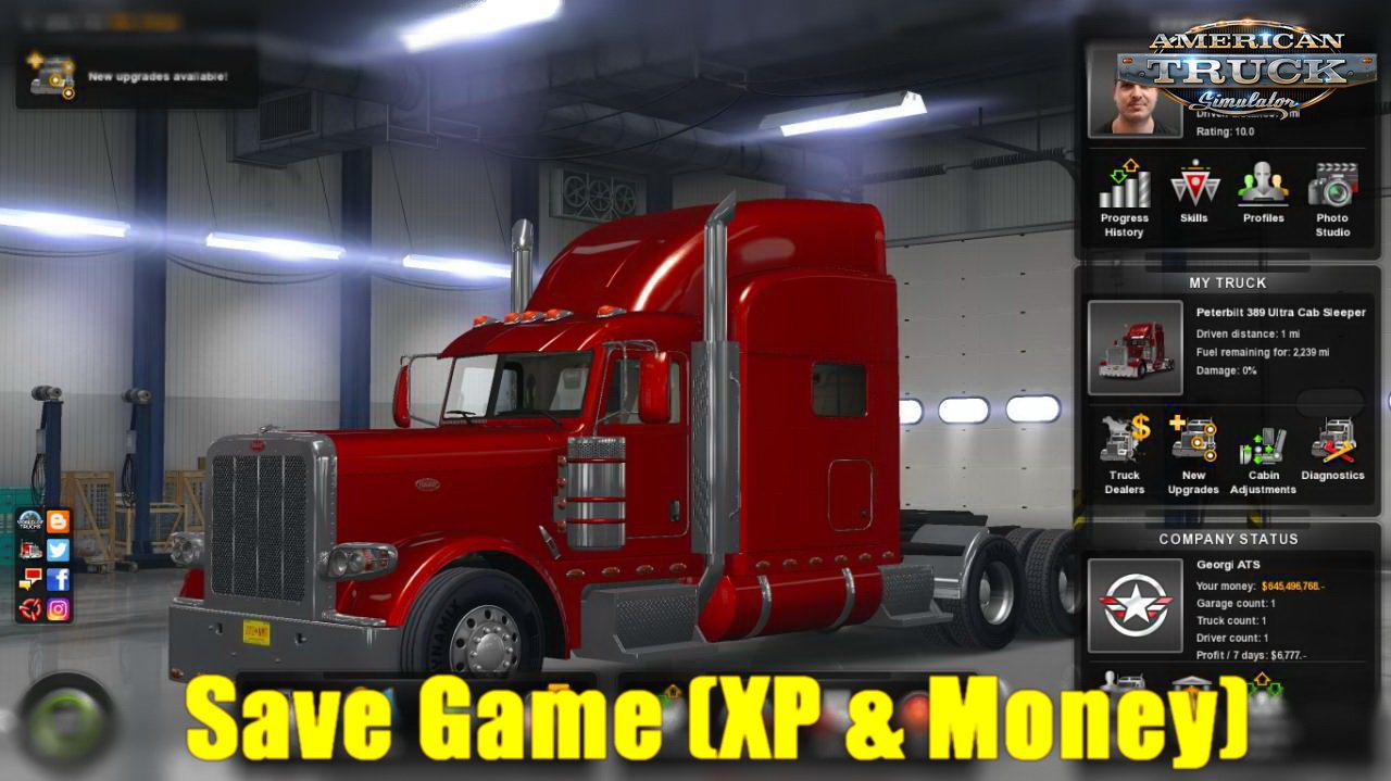 Save Game (XP & Money) v1.0 by Georgi ATS (1.30.x)