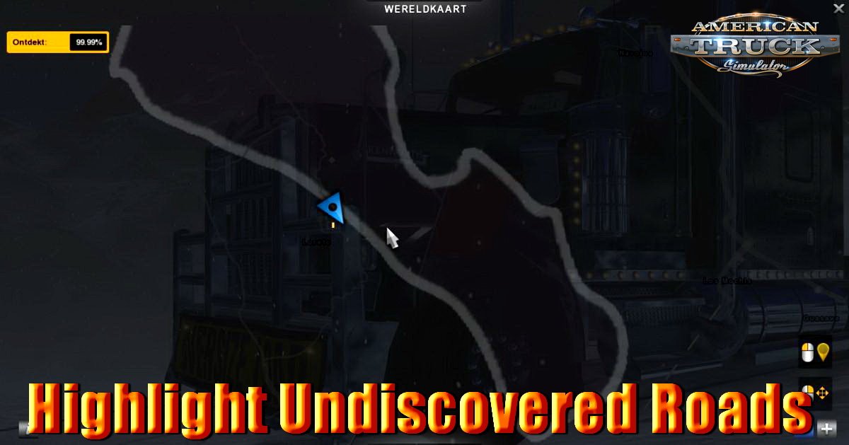 Highlight Undiscovered Roads v1.0 (1.30.x)