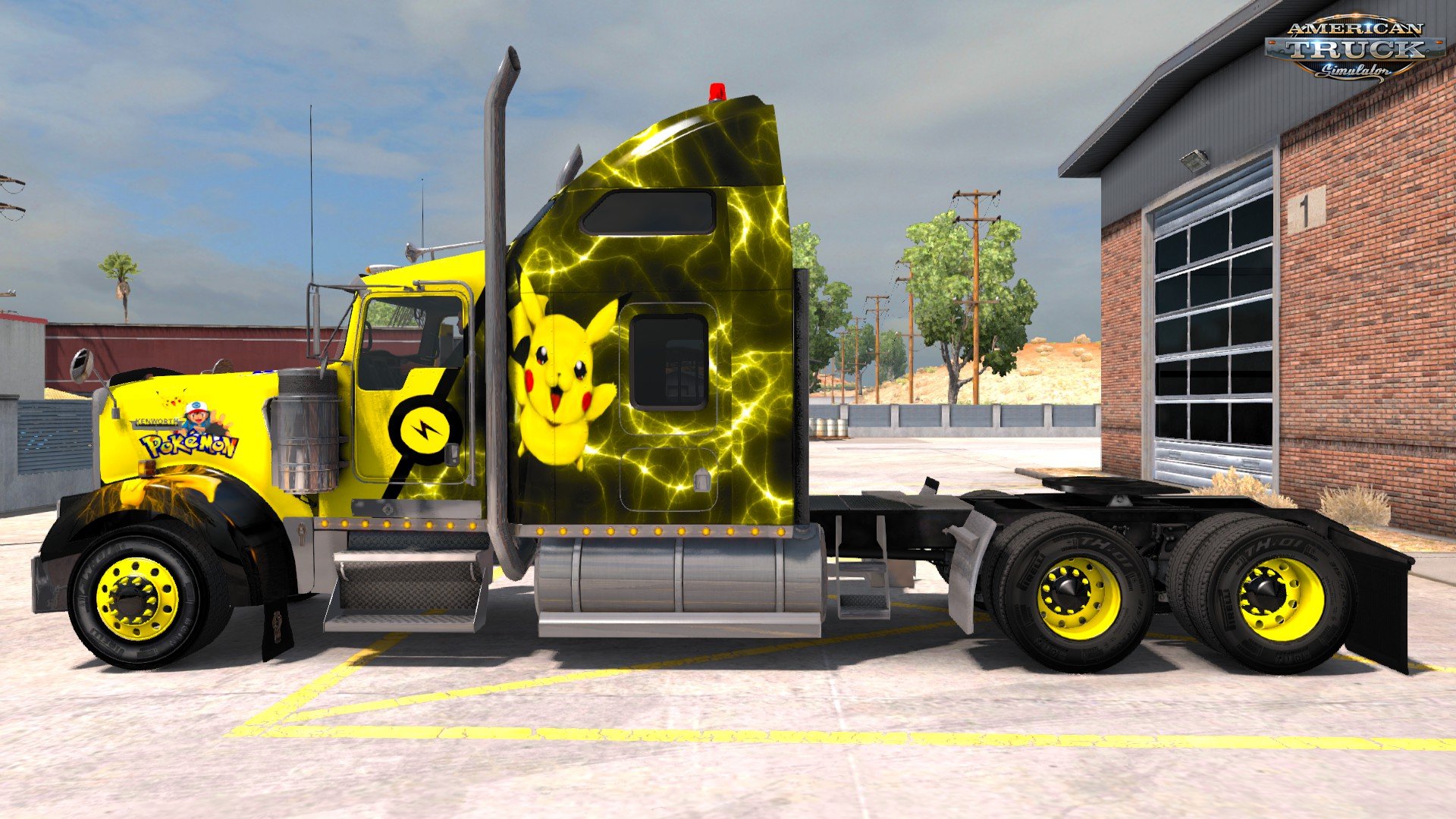 Pikachu (Pokémon) Skin for Kenworth W900 v1.0 (1.30.x)