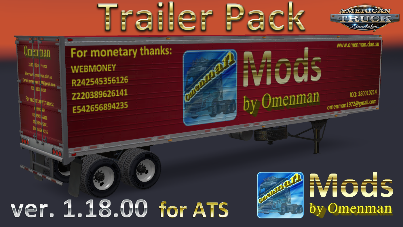 Trailer Pack by Omenman v.1.18.00 (Rus + Eng) for Ats