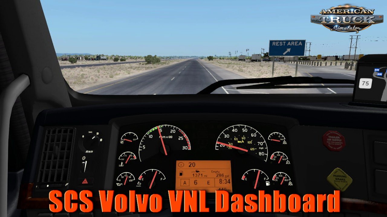 SCS Volvo VNL Dashboard v2.0 by Piva (1.32.x)