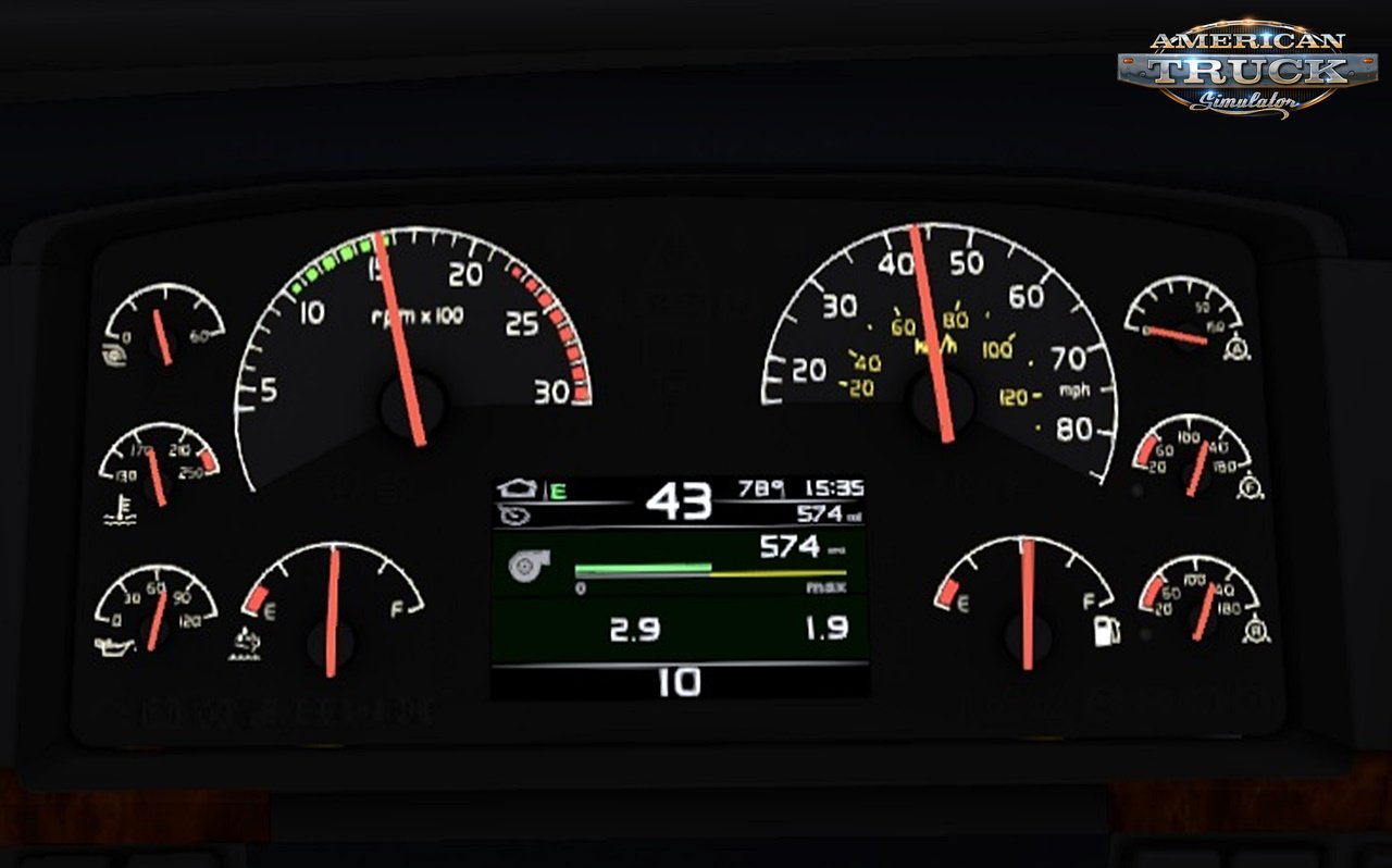 SCS Volvo VNL Dashboard v3.0 by Piva (1.32.x)