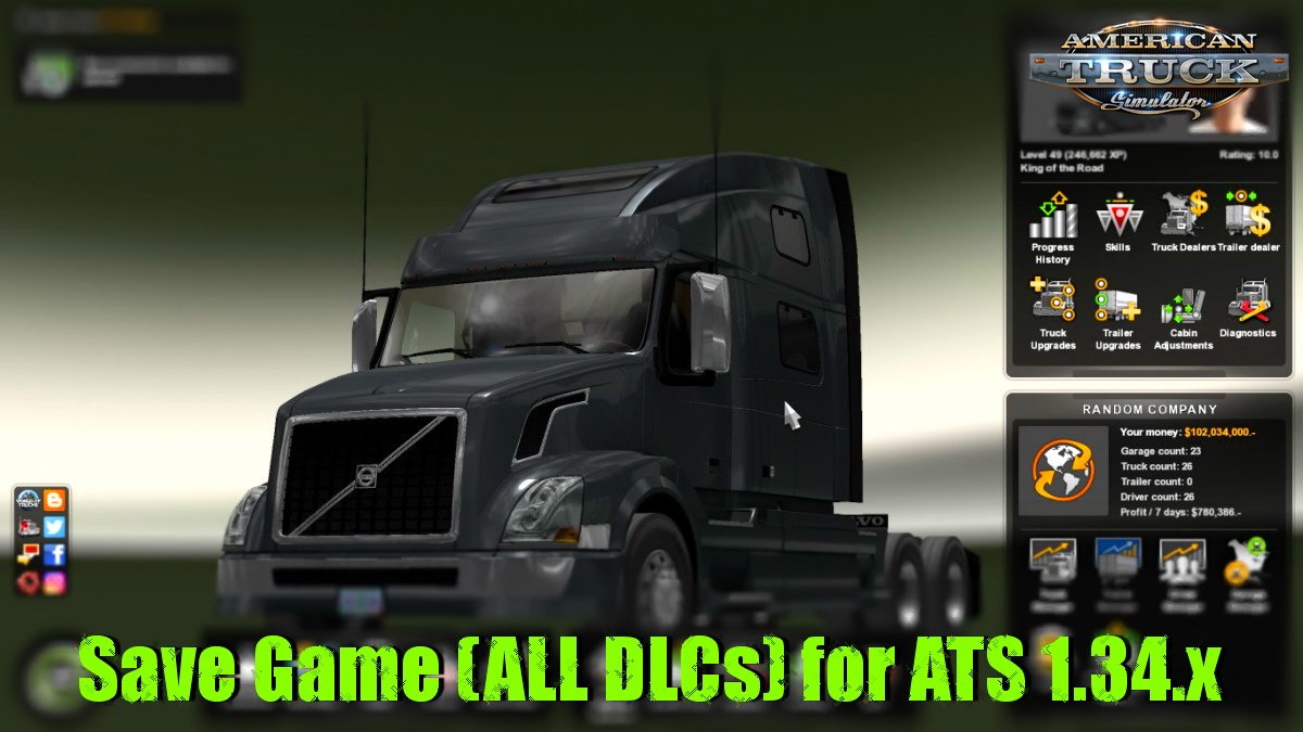 Save Game (ALL DLCs) for ATS 1.34.x