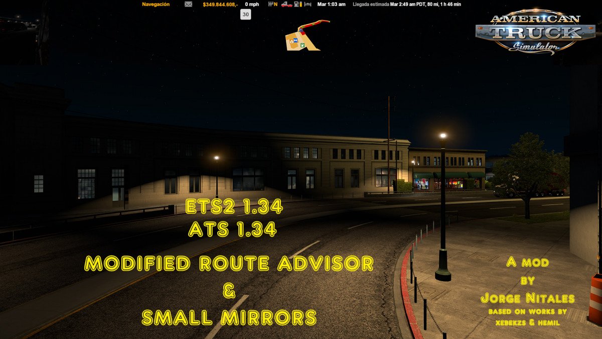 Modified Route Advisor & Small Mirrors v1.1 (1.34.x)