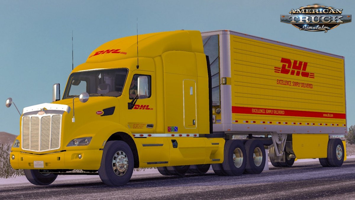 Combo Skin DHL for Peterbilt 579 + Trailer v1.0 (1.35.x)