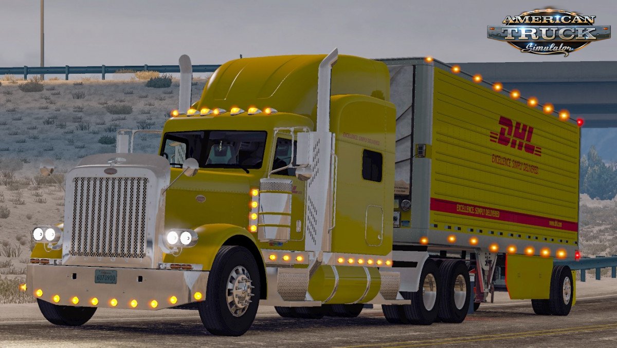 Combo Skin DHL for Peterbilt 389 + Trailer v1.0 (1.35.x)