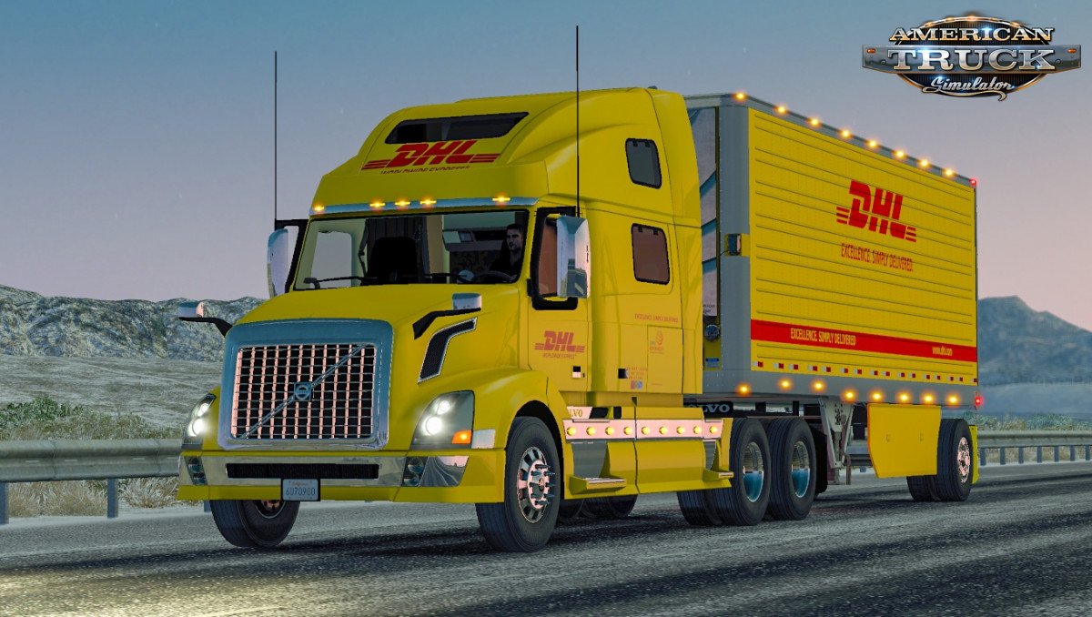 Combo Skin DHL for Volvo VNL 780 + Trailer v1.0 (1.35.x)