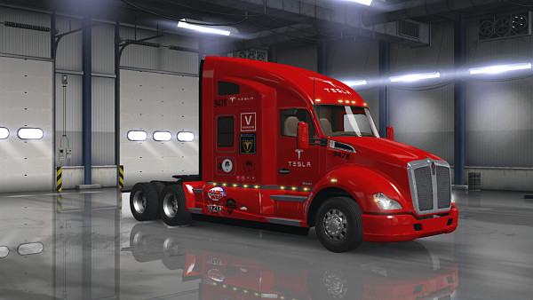 Tesla Motors Skin for Kenworth T680 v1.0 (1.35.x)