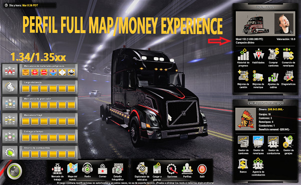 Save Game Profile for ATS 1.35.x (Money & Experience) by TUPAC-BOY