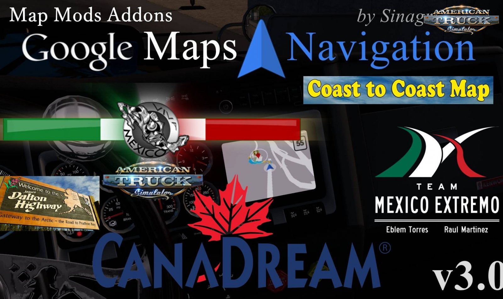 Google Maps Navigation Normal & Night Version Map Mods Addons v3.0 (1.35.x)