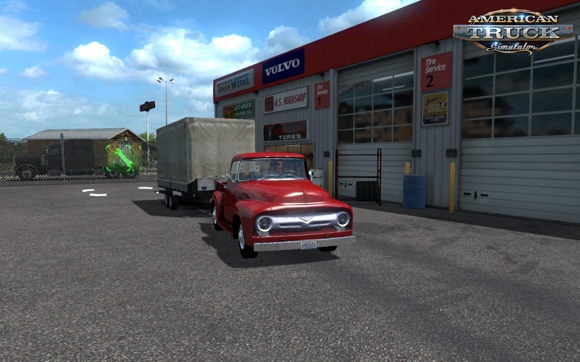 Ford F-100 Custom Cab 1956 + Mini Trailer v1.2 (1.35.x) for ATS