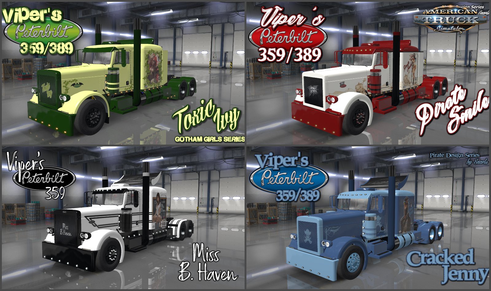 9 Chic Themed Skins for Peterbilt 389 v1.0 (1.35.x)