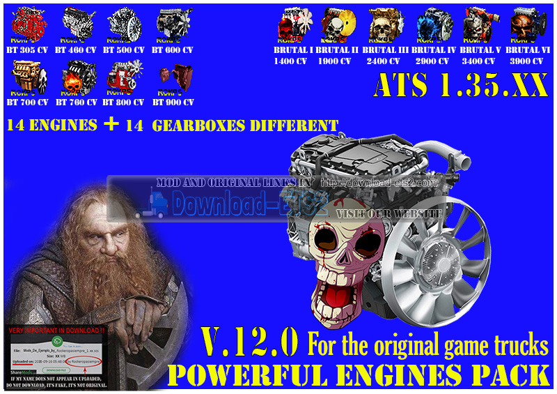 Pack Powerful Engines + Gearboxes v12.0 (1.35.x) for ATS