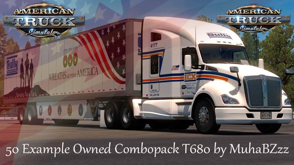 Combo MegaPack Skins for Kenworth T680 + Trailers v1.0 (1.36.x)