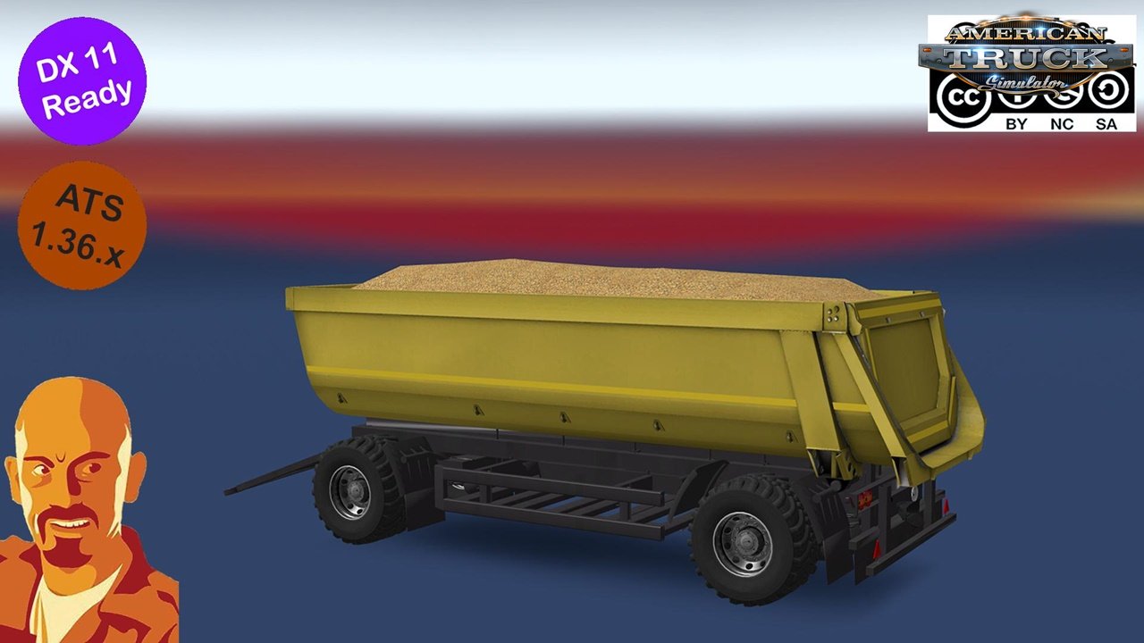 Kipper Agrar Trailer for Rear Hook Trucks in ATS 1.36.x DX11