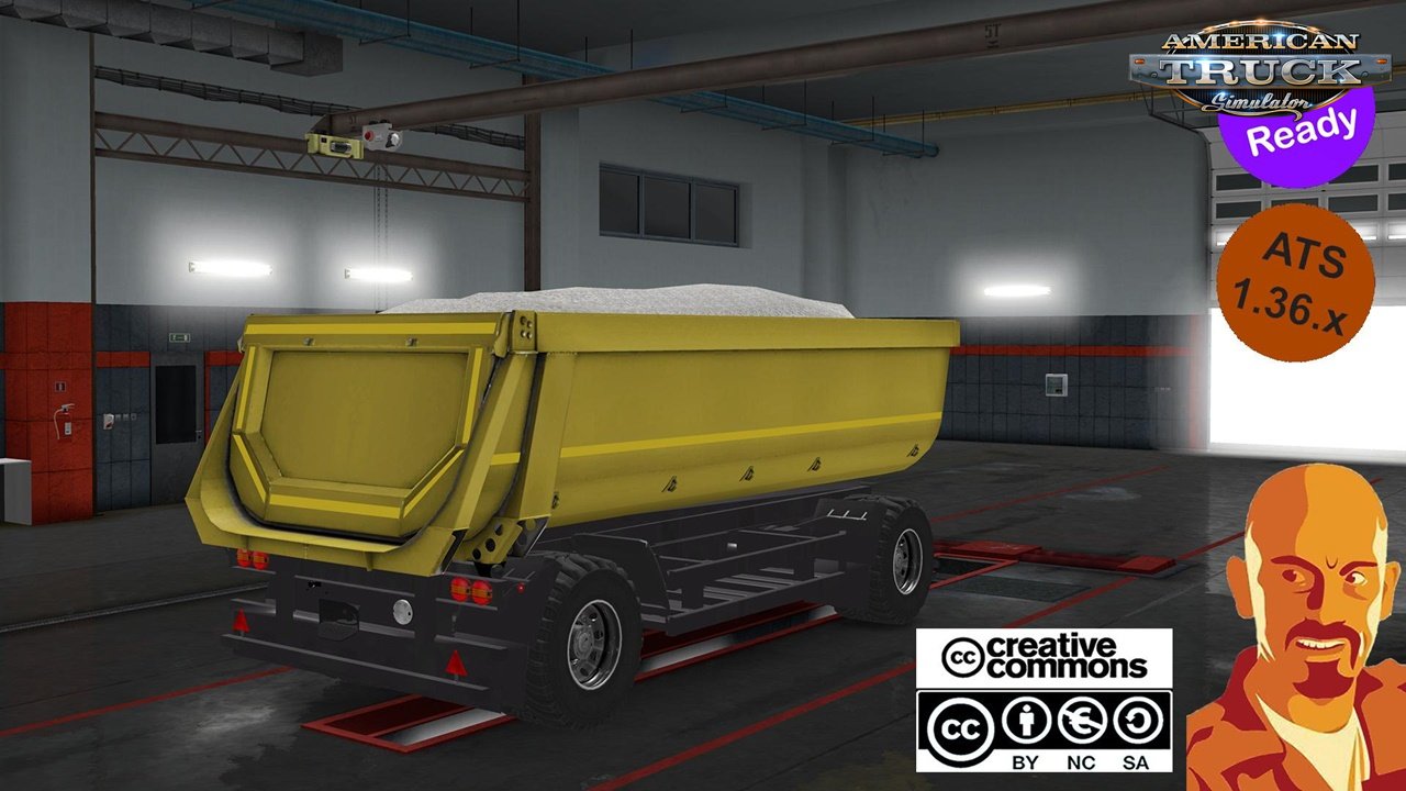 Kipper Agrar Trailer for Rear Hook Trucks in ATS 1.36.x DX11