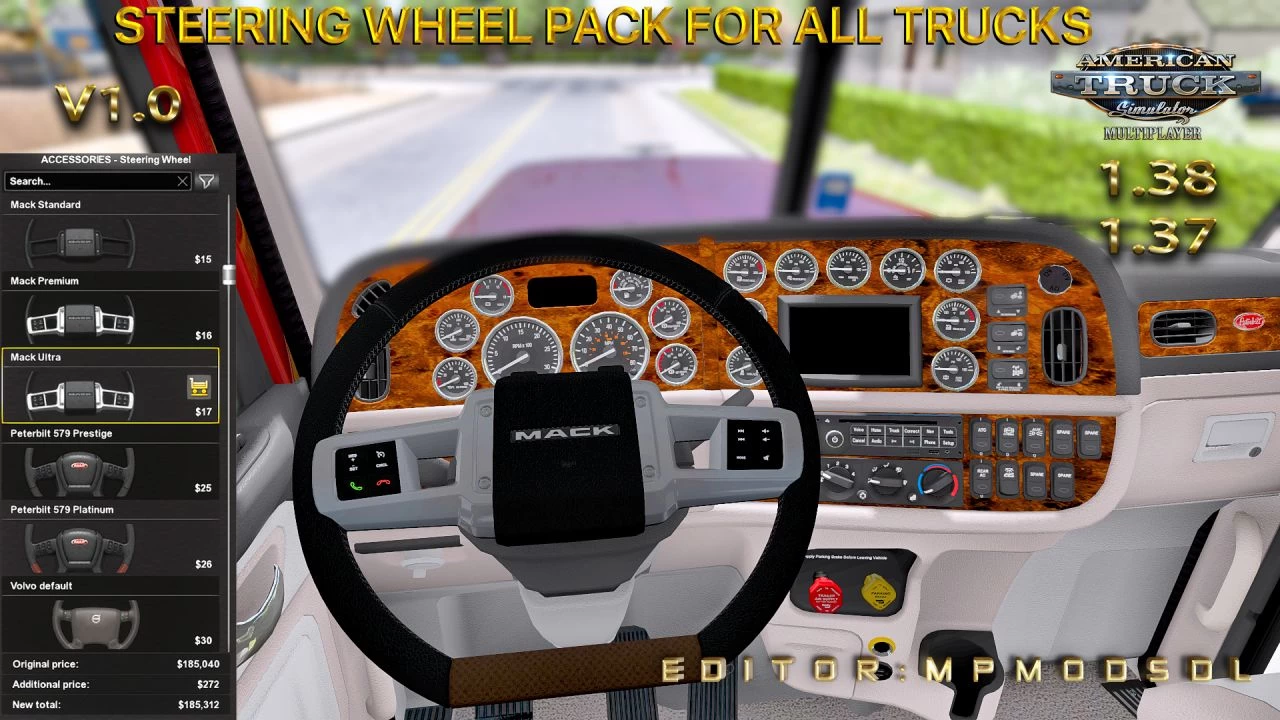Steering Wheel Pack For All Trucks v1.0 For ATS Multiplayer 1.37 And 1.38