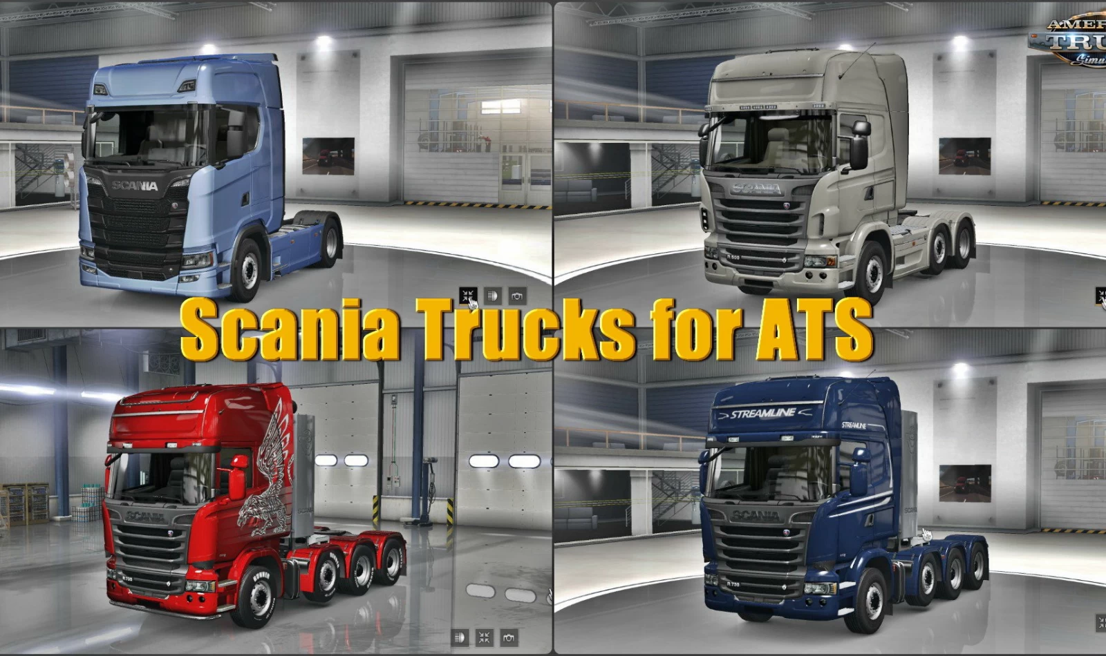 Scania Trucks Mod for ATS v4.5 by Frkn64 (1.43.x)