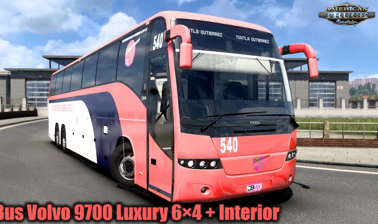 Bus Volvo 9700 Luxury 6×4 + Interior v1.5 (1.47.x) for ATS