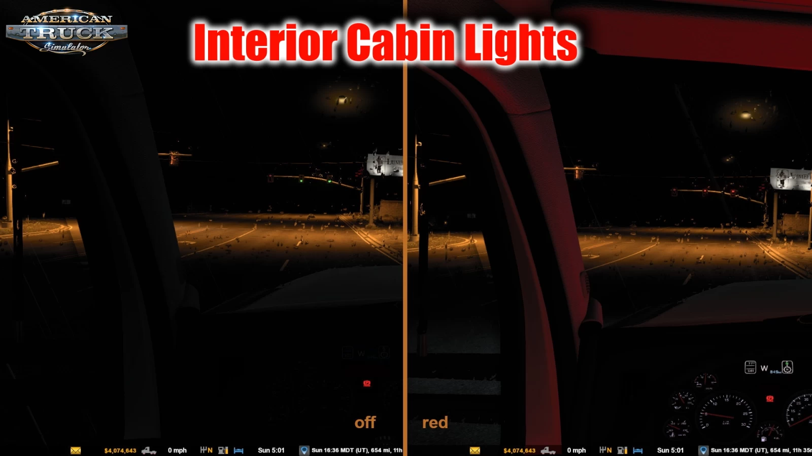 Interior Cabin Lights v1.4 (1.44.x) for ATS