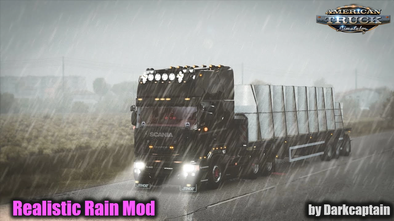 Realistic Rain Mod v4.8.1 by Darkcaptain (1.51.x) for ATS