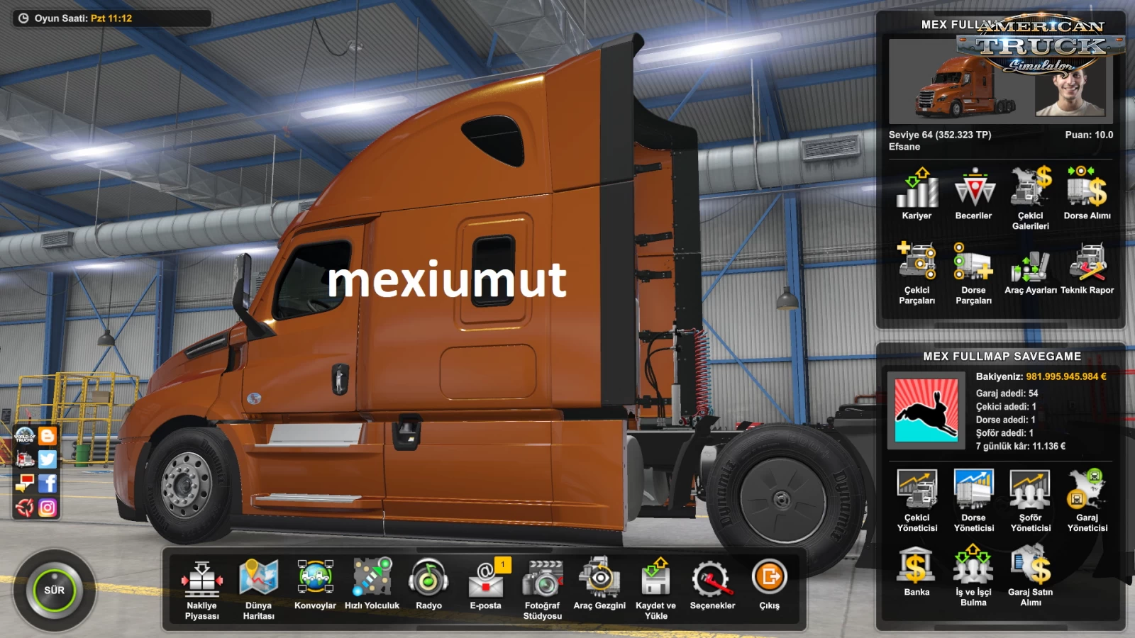 Full Save Game (Full Map DLC) v1.1 by Mexiumut for ATS