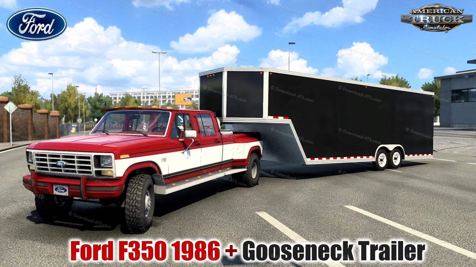 Ford F350 1986 + Gooseneck Trailer v1.1 (1.46.x) for ATS