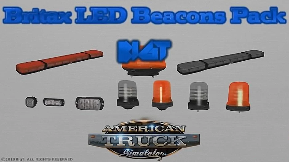 BigT Britax LED Beacons Pack v1.8 (1.44.x) for ATS