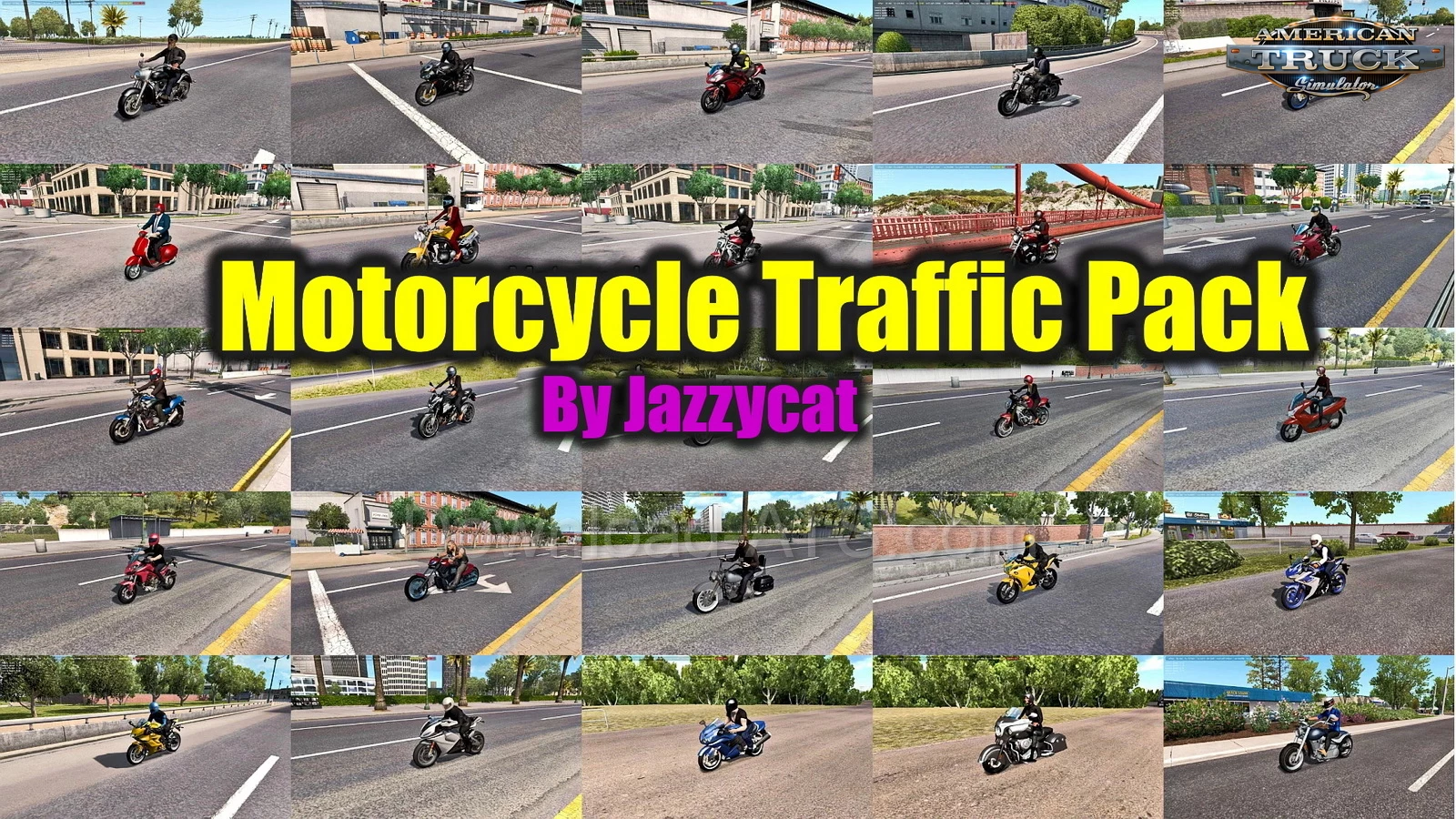 Motorcycle Traffic Pack v6.5.5 by Jazzycat (1.51.x) for ATS